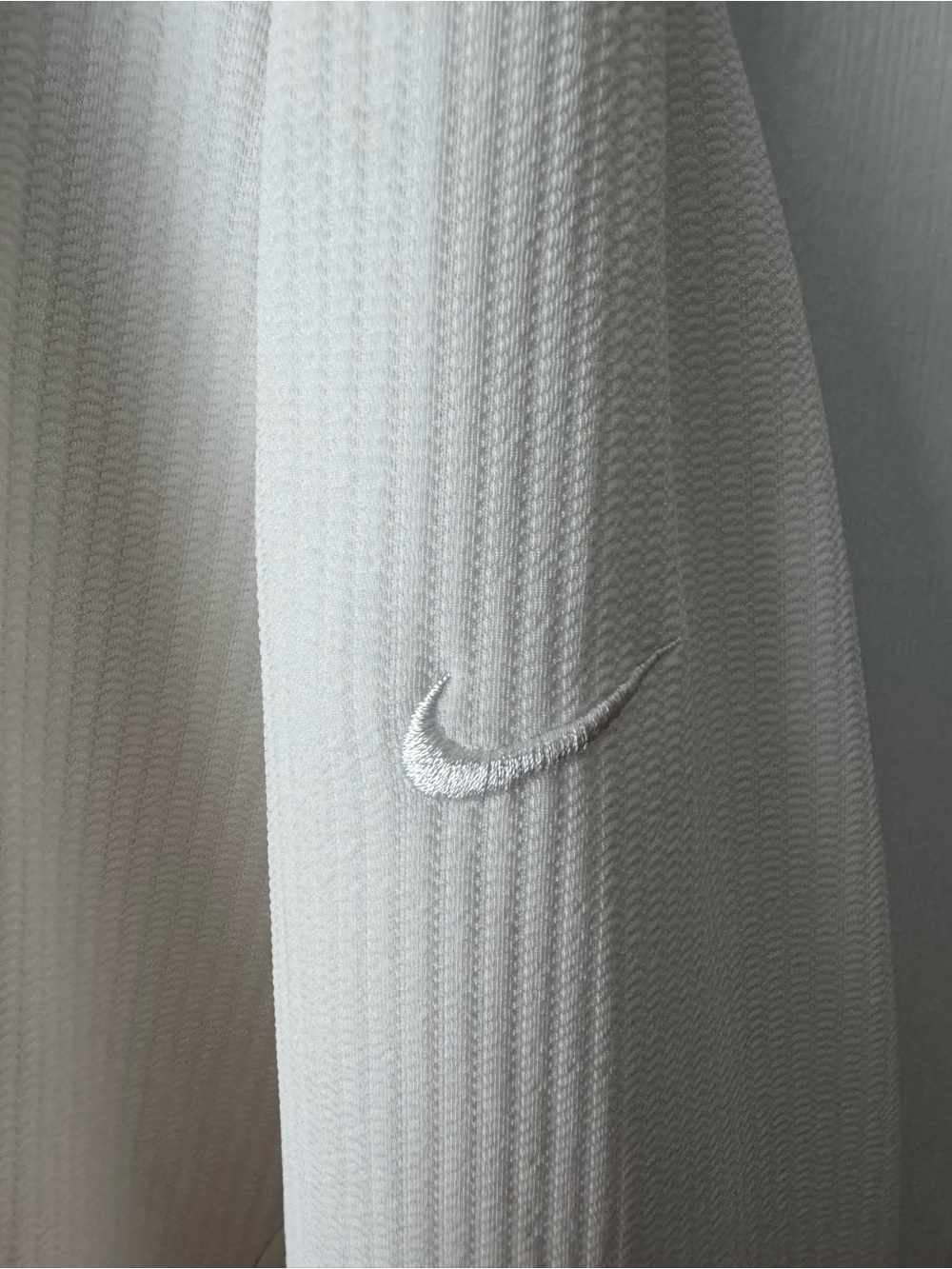 Nike White Ribbed Quarter Zip Dri Fit Pullover XXL Athletic Minimal 1/4 zip